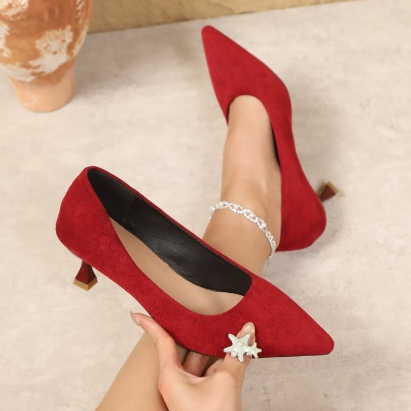 Heeled Shoes Fashion Pointed T - Sandals review and price