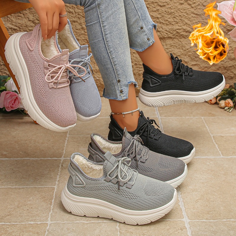 2027 Women's Outdoor Walking S - Knit Fabric Lace Up Sneakers review and price