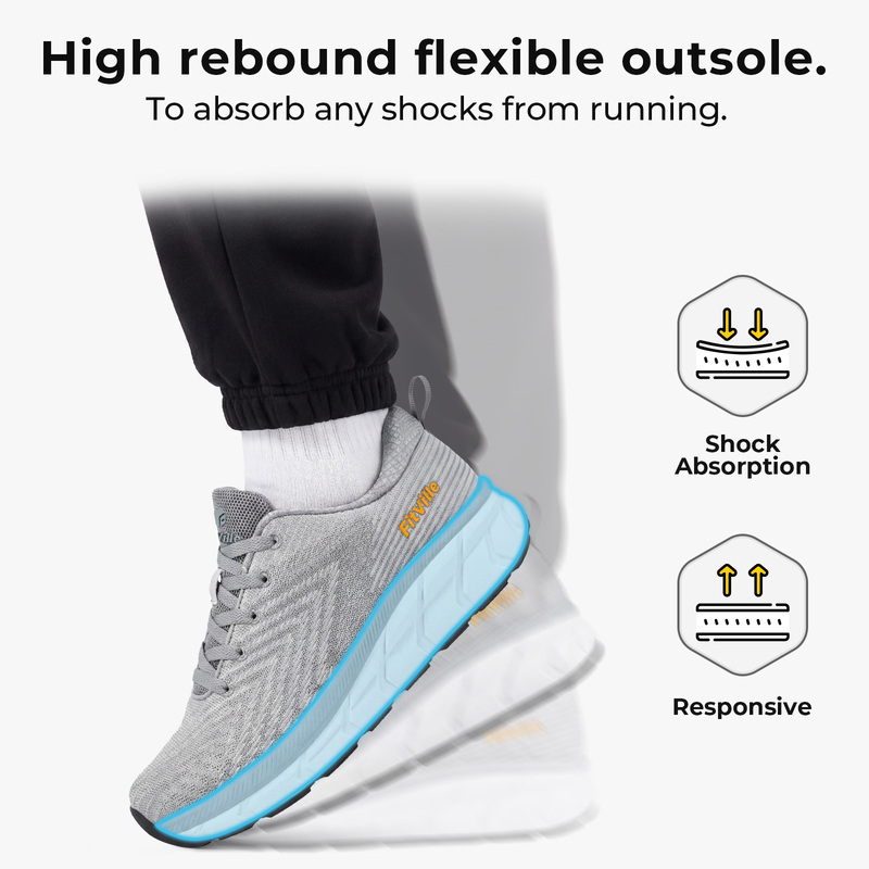 FitVille Mens Wide Fit Trainer - Breathable Mesh Athletic Shoes review and price