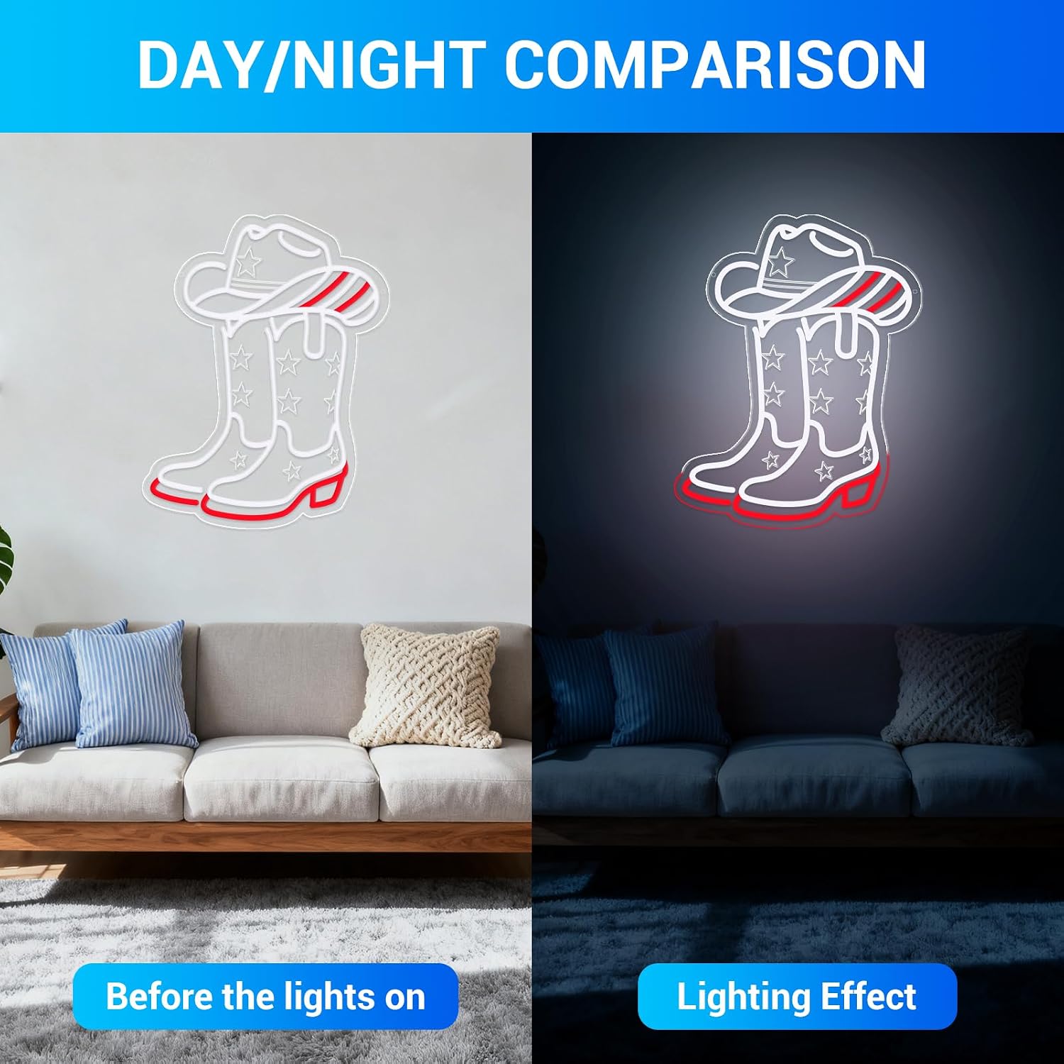 Cowboy Boots and Hat LED Neon  - Boots review and price